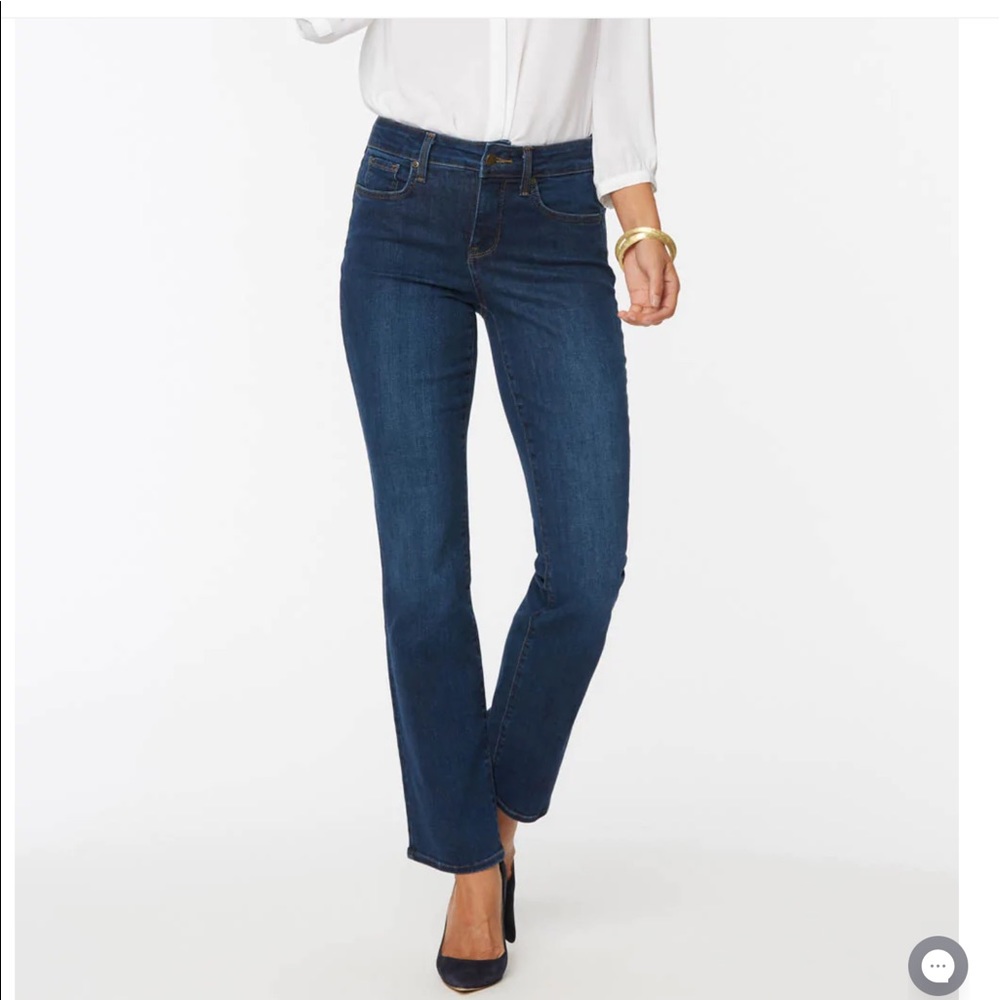 NYDJ Marilyn Straight Leg Dark Wash Jeans 10